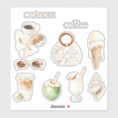 Sticker Croissant à la noix de coco & café (Feuille)