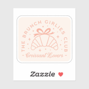 Sticker Croissant amateurs brunch girly arc rose esthétiqu