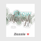 Sticker Croître par lui | Devis typographique motivationne (Feuille)