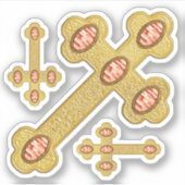 Sticker Croix avec 5 Portes rouges Faux - Contour (Devant)