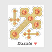 Sticker Croix avec 5 topazes Faux - Contour (Feuille)
