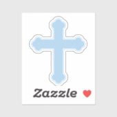 Sticker Croix Bleue Élégante (Feuille)