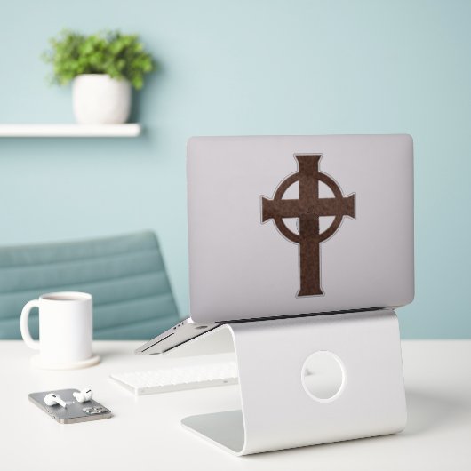 Sticker Croix celtique (Ordinateur portable sur le bureau)
