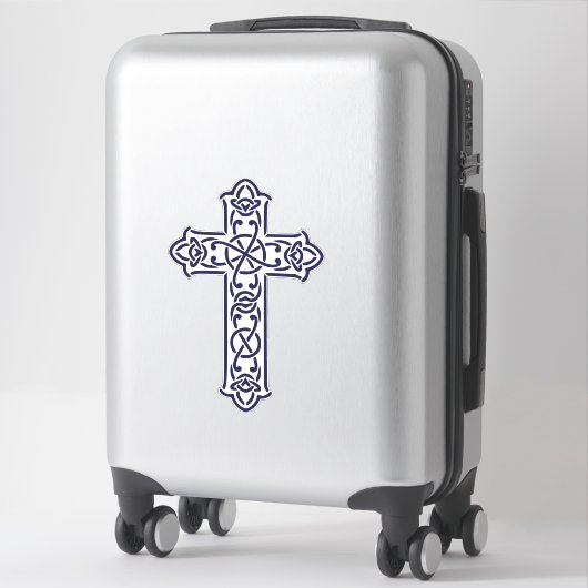 Sticker Croix celtique bleue (Sur valise)