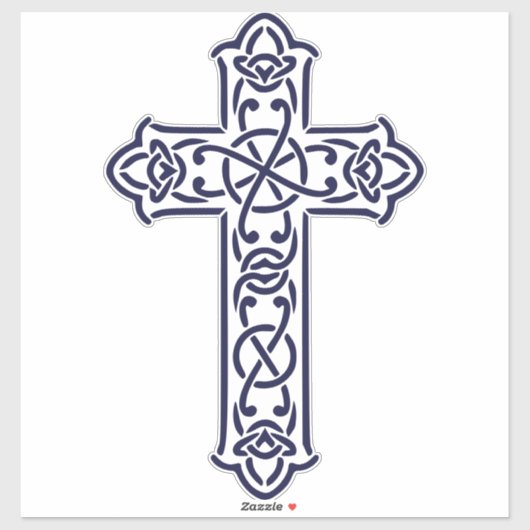 Sticker Croix celtique bleue haute (Feuille)