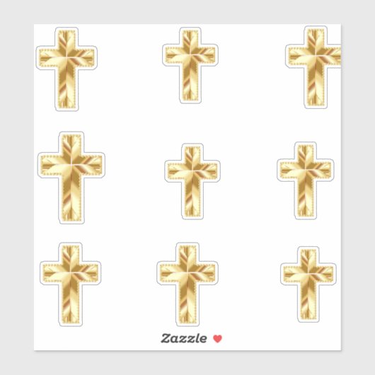 Sticker Croix chrétienne (Feuille)