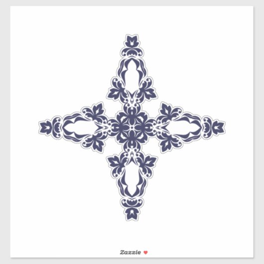 Sticker Croix Chrétienne Dans L'art Bleu Céleste (Feuille)