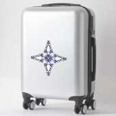 Sticker Croix Chrétienne Dans L'art Bleu Céleste (Sur valise)
