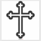 Sticker Croix chrétienne noire (Feuille)