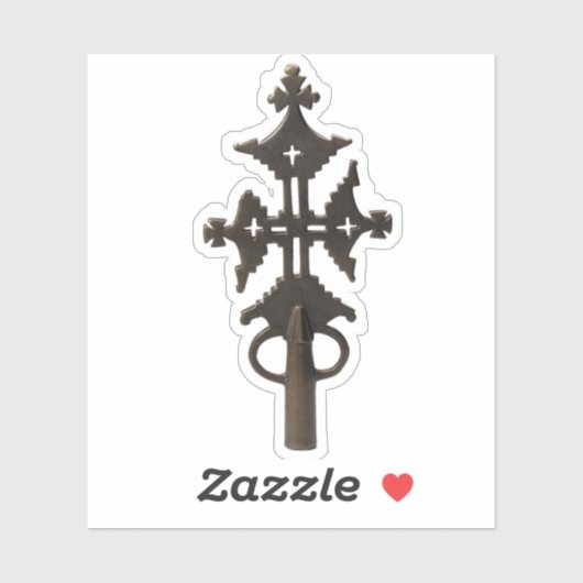Sticker Croix chrétienne orthodoxe processionnelle éthiopi (Feuille)
