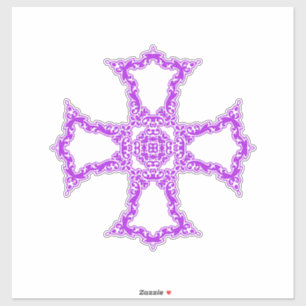 Sticker Croix chrétienne rose Art moderne et esthétique