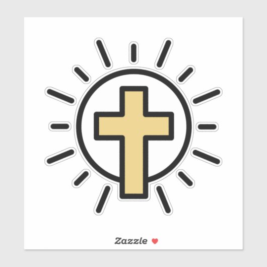 Sticker Croix chrétienne simple (Feuille)
