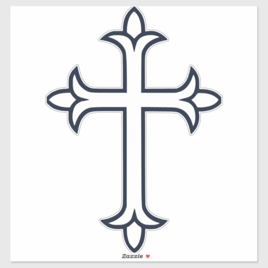 Sticker Croix chrétienne typique (Feuille)