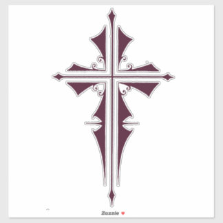 Sticker Croix chrétienne violette