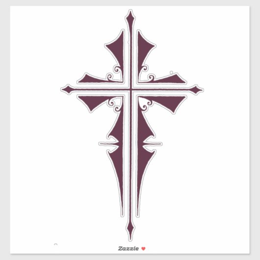 Sticker Croix chrétienne violette (Feuille)