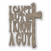Sticker Croix de bois du Christ 3d Conception chrétienne (Devant)