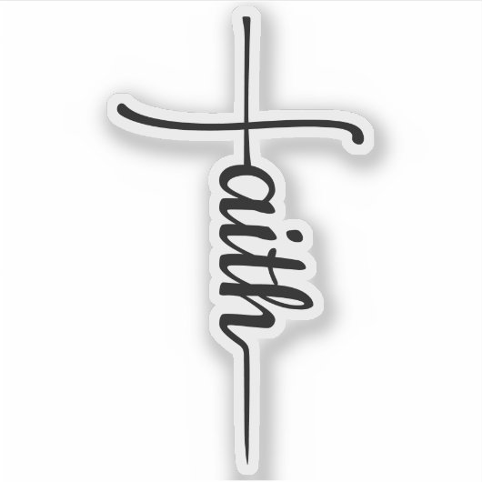 Sticker Croix de foi élégante (Devant)