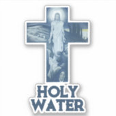 Sticker Croix de Jésus-vintage Chrétienté Eau Sainte (Devant)