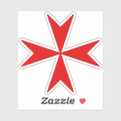 Sticker Croix de Malte (rouge) (Feuille)