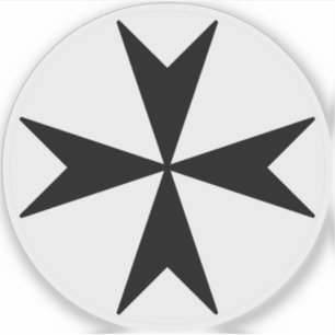 Sticker Croix de Malte v2 (noir sur blanc)