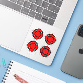 Sticker Croix de St. Florian 4-UP (Ordinateur portable avec iPhone)