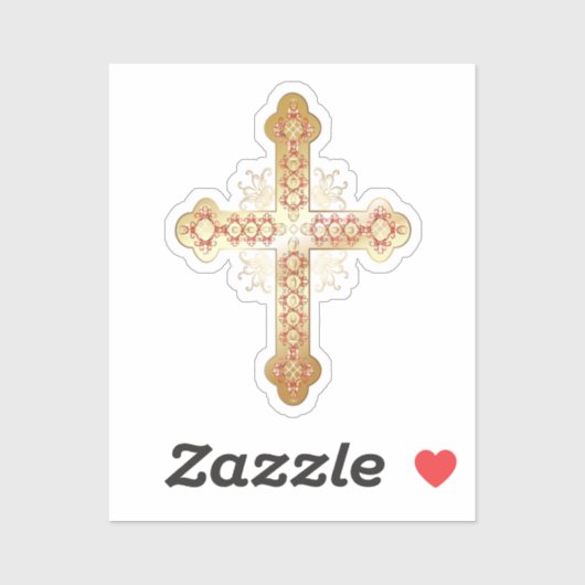 Sticker Croix d'or (Feuille)