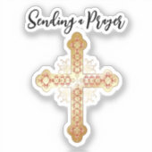 Sticker Croix d'or envoyant une prière (Recto)