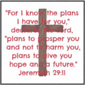 Sticker Croix Et Jérémie 29:11 Verse De La Bible (Devant)