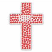 Sticker Croix faite de Coeurs et le mot Espoir (Devant)