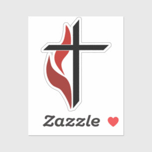 Sticker Croix Flamboyante