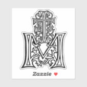 Sticker Croix mariale signifiant amour pur et dévotion (Feuille)