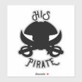 Sticker Croix Noire de Pirate HIS Crâne & Épée (Feuille)