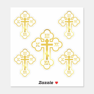 Sticker Croix orthodoxe Gold NIKA