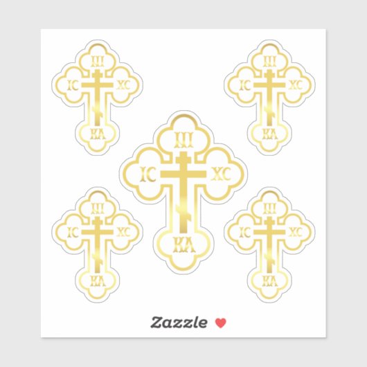 Sticker Croix orthodoxe Gold NIKA (Feuille)