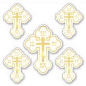 Sticker Croix orthodoxe Gold NIKA (Devant)