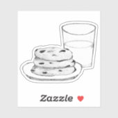Sticker Croquis au lait et aux cookies (Feuille)