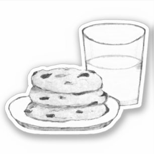 Sticker Croquis au lait et aux cookies