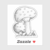 Sticker Croquis de champignons (Feuille)