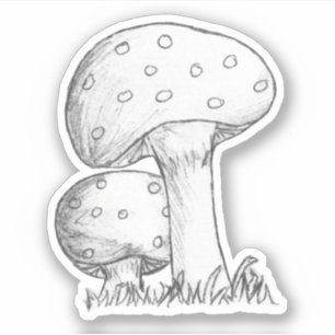Sticker Croquis de champignons