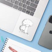 Sticker Croquis de champignons (Ordinateur portable avec iPhone)