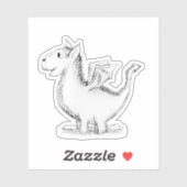 Sticker Croquis de dragon (Feuille)