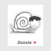 Sticker Croquis Escargot d'escargot français (Feuille)