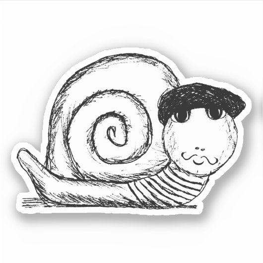 Sticker Croquis Escargot d'escargot français (Devant)