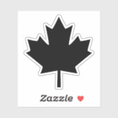 Sticker Croquis noir Canada Feuille d'érable élégant (Feuille)