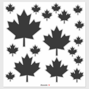 Sticker Croquis noir Canada Feuille d'érable élégant