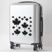 Sticker Croquis noir Canada Feuille d'érable élégant (Sur valise)