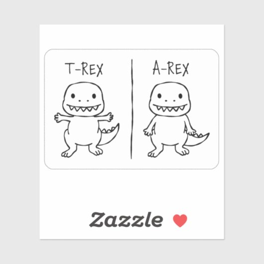 Sticker Croquis T-Rex T-Pose (Feuille)