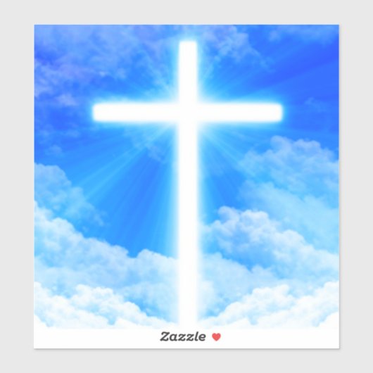 Sticker Cross of Light Jesus Christ Customizable Christian (Feuille)