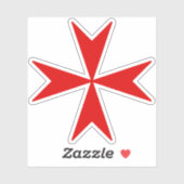 Sticker Cross Of Malta (red) (Feuille)
