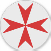 Sticker Cross Of Malta v2 (red on white) (Devant)